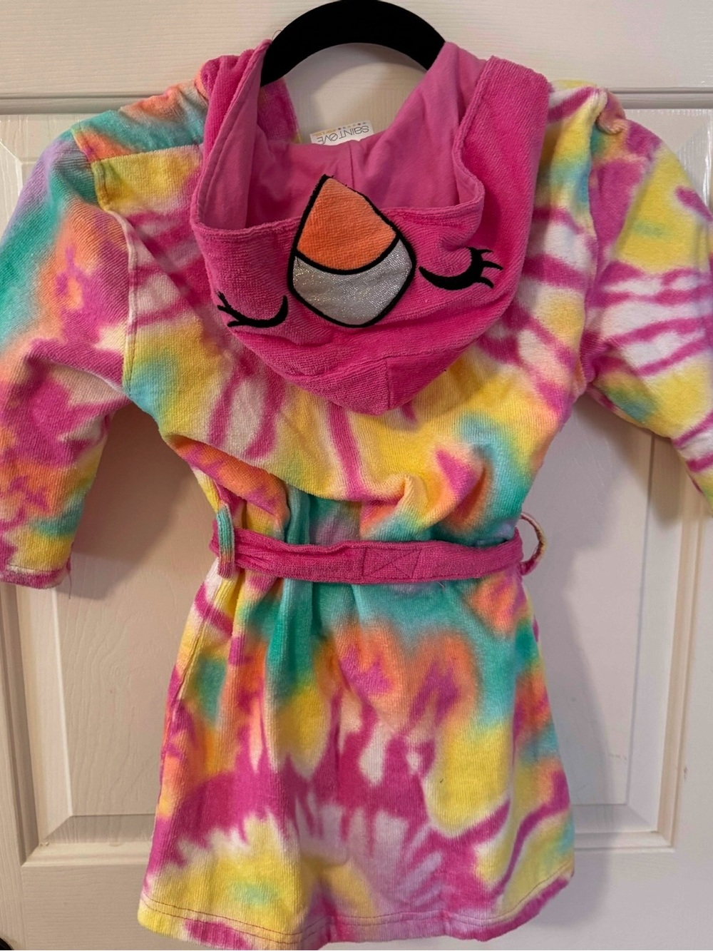 Kids Saint Eve Tie-Dye Bird Hooded Robe with Pockets. 100% Cotton! Like New! - Picture 3 of 6